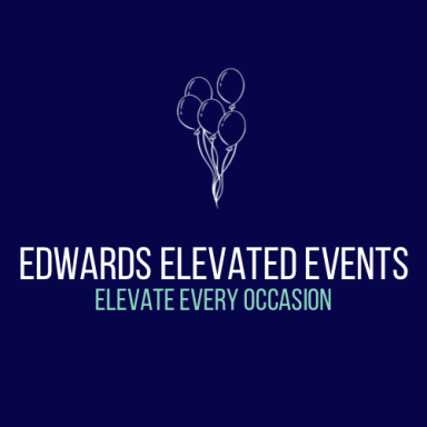 Company Logo, bunch of balloons over company name and slogan 