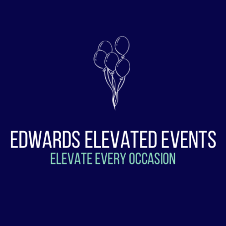 Company Logo, bunch of balloons over company name and slogan 